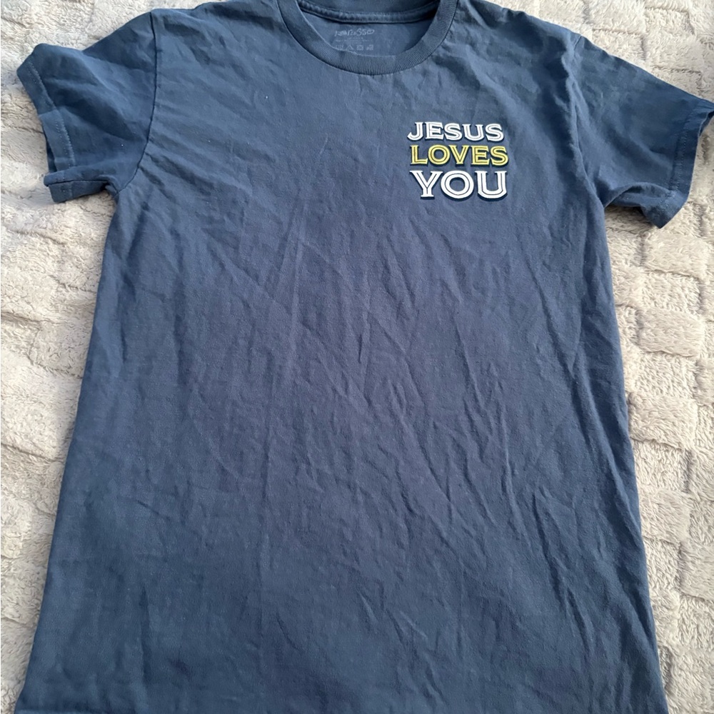 Navy Graphic Tee with Positive Message